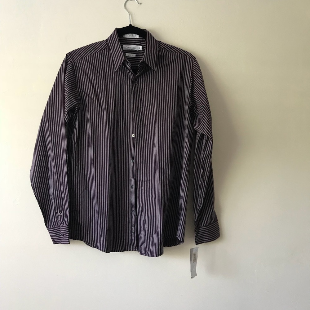 NWT Calvin Klein stripe dress shirt